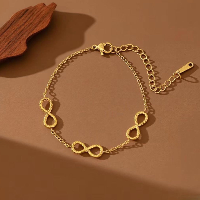 Gold Plated Infinity Themed Wraparound Bracelet