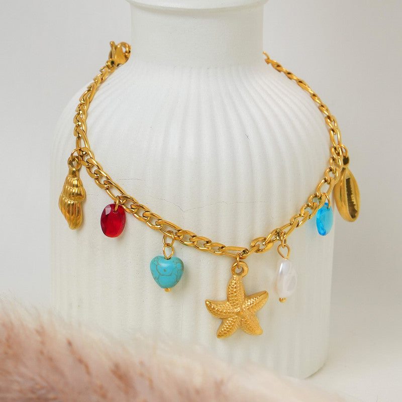 Gold Plated Star Themed Wraparound Bracelet