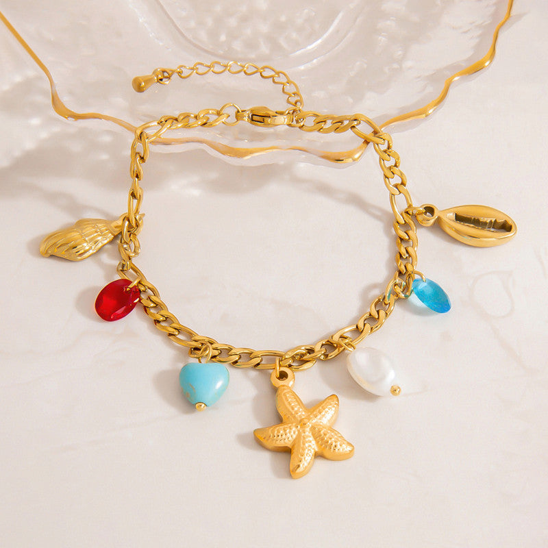 Gold Plated Star Themed Wraparound Bracelet