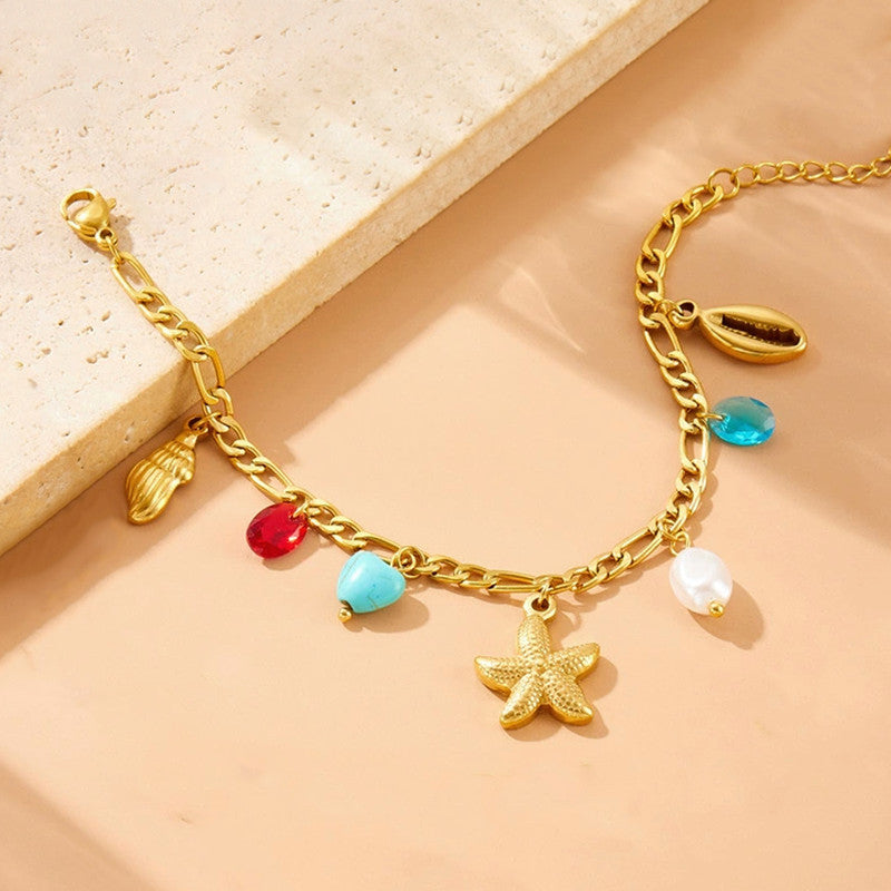 Gold Plated Star Themed Wraparound Bracelet