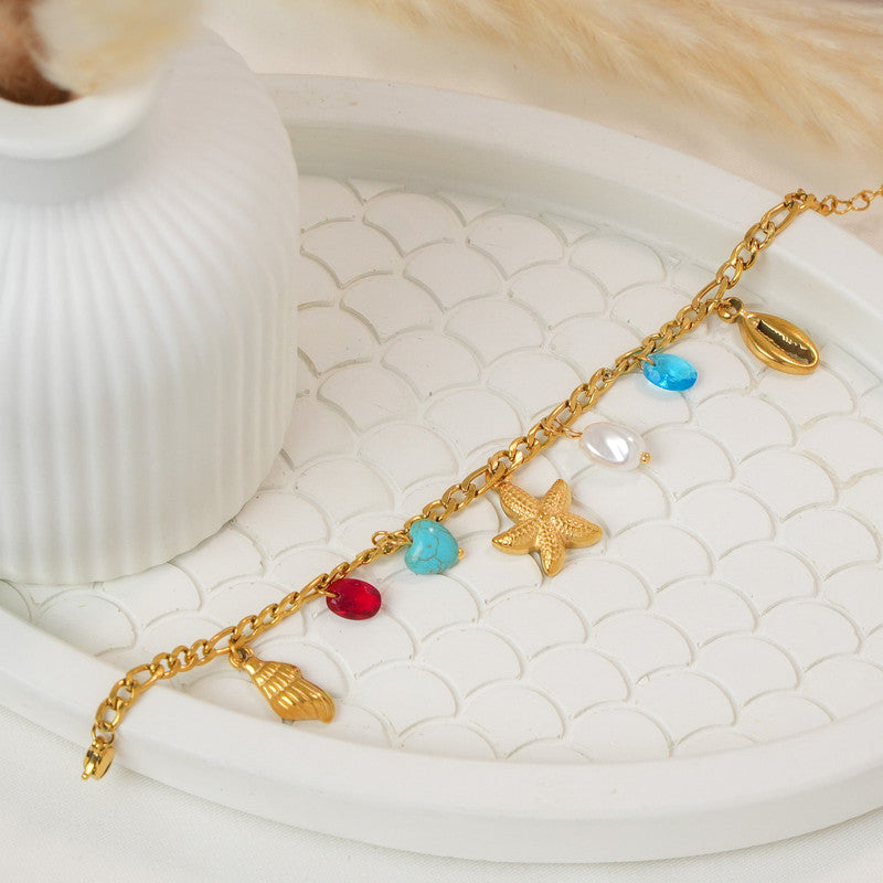 Gold Plated Star Themed Wraparound Bracelet
