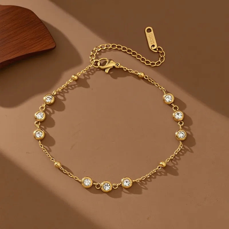 Gold Plated Geometric Themed Wraparound Bracelet