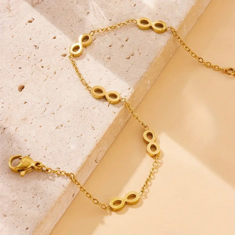 Gold Plated Infinity Themed Wraparound Bracelet
