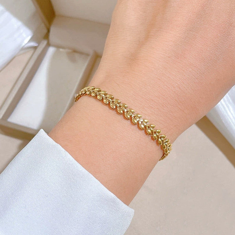 Gold Plated Contemporary Wraparound Bracelet