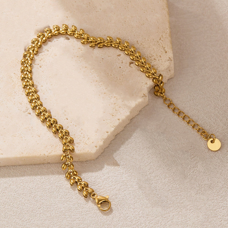Gold Plated Contemporary Wraparound Bracelet