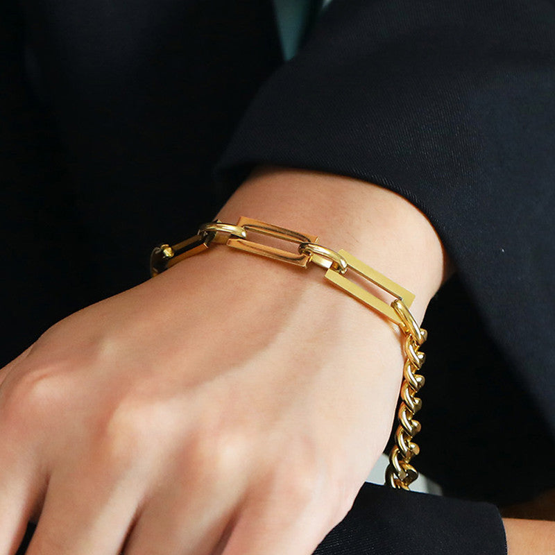 Gold Plated Geometric Wraparound Bracelet