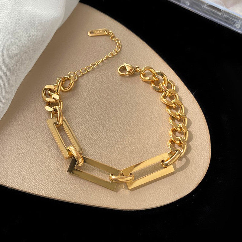 Gold Plated Geometric Wraparound Bracelet
