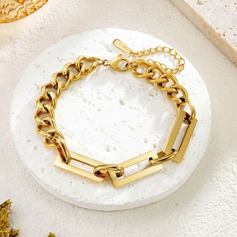 Gold Plated Geometric Wraparound Bracelet