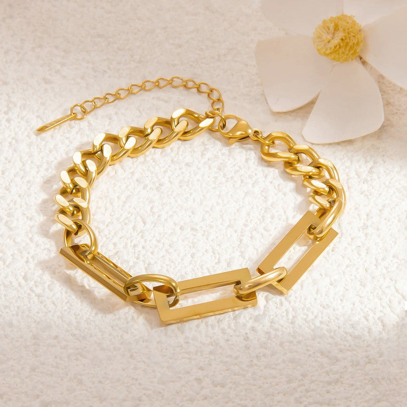 Gold Plated Geometric Wraparound Bracelet