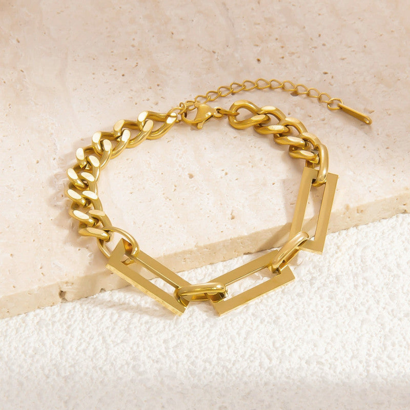 Gold Plated Geometric Wraparound Bracelet