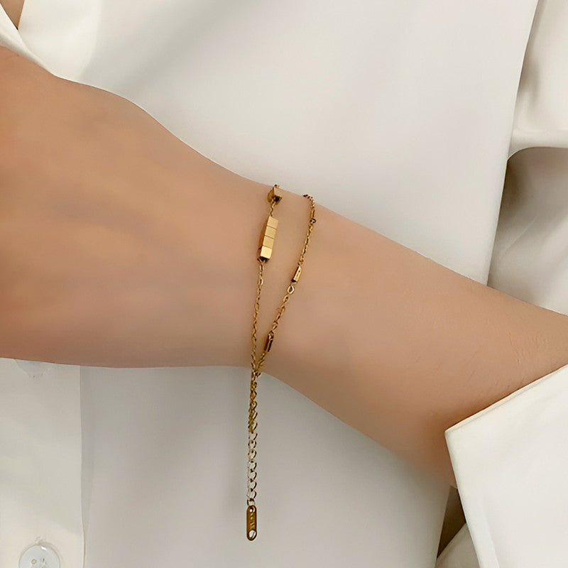 Gold Plated Geometric Wraparound Bracelet