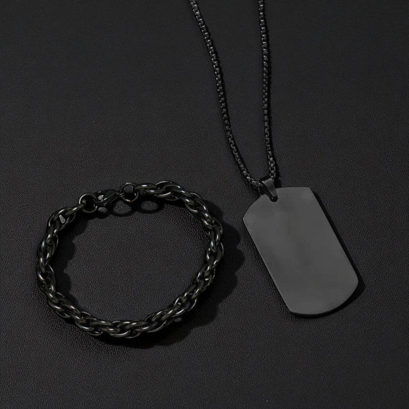 Silver Plated Stainless Steel Anti Tarnish Hip Hop Party Pendant and Bracelet