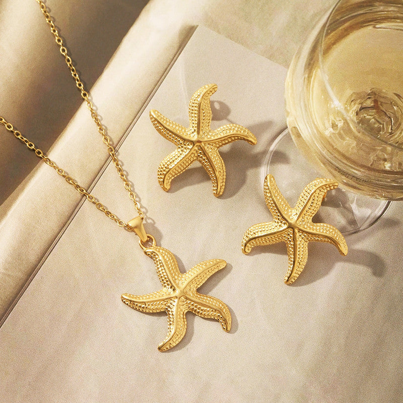 Gold Plated Anti Tarnish Star Themed Jewellery Set For Girls Women