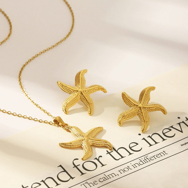 Gold Plated Anti Tarnish Star Themed Jewellery Set For Girls Women