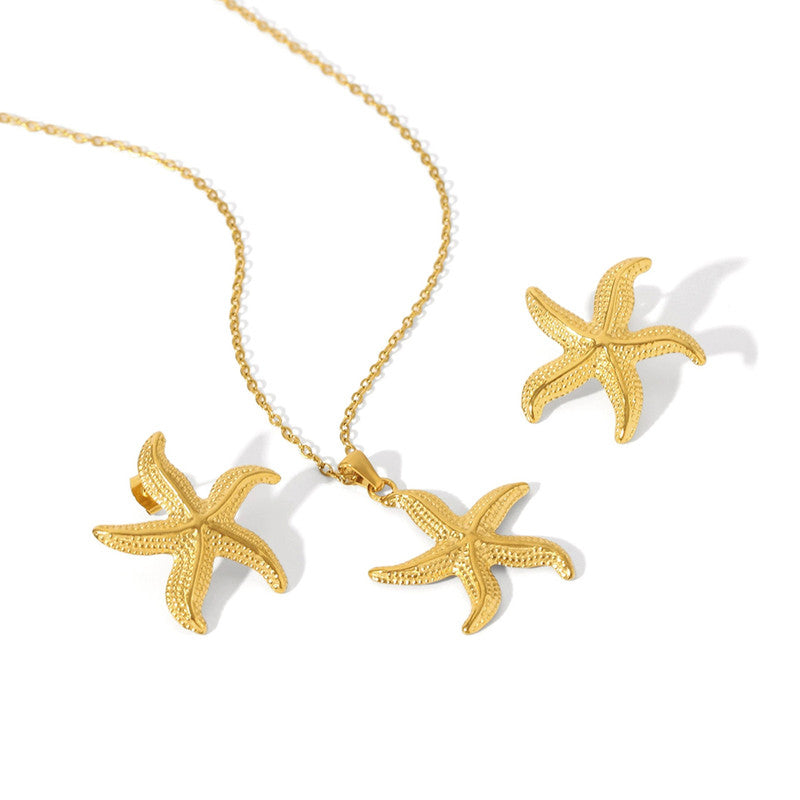 Gold Plated Anti Tarnish Star Themed Jewellery Set For Girls Women
