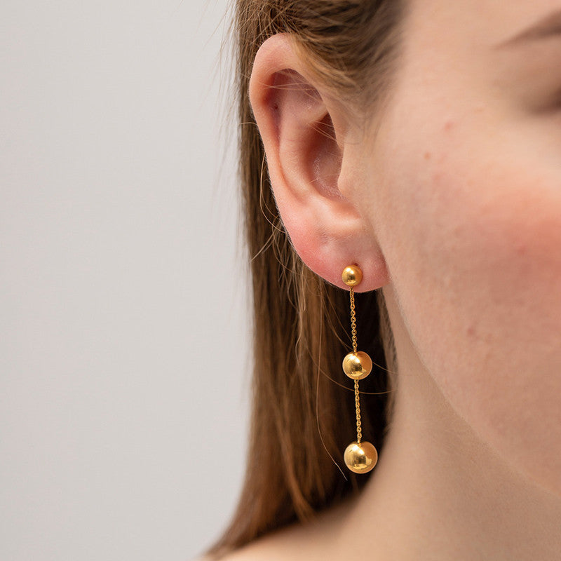 Gold Plated Anti Tarnish Stainless Steel Geometric Drop Earrings