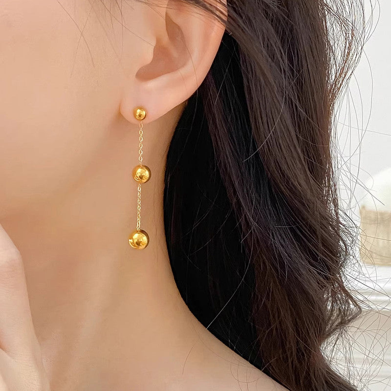 Gold Plated Anti Tarnish Stainless Steel Geometric Drop Earrings