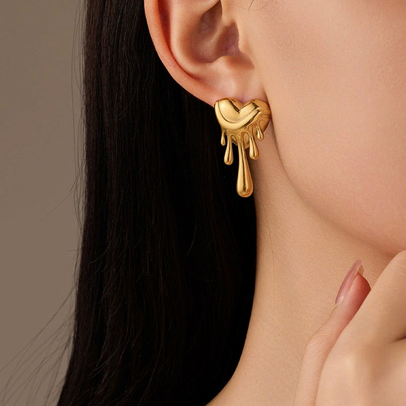 Gold-Plated Anti Tarnish Stainless Steel Quirky Drop Earrings