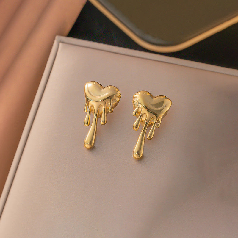 Gold-Plated Anti Tarnish Stainless Steel Quirky Drop Earrings