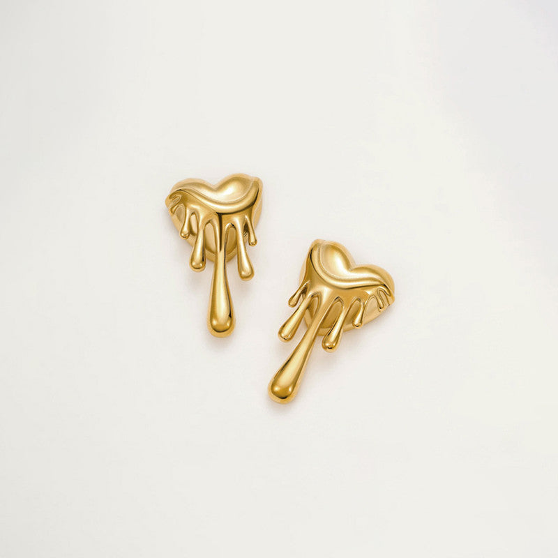 Gold-Plated Anti Tarnish Stainless Steel Quirky Drop Earrings