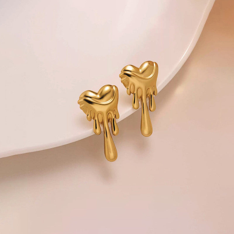 Gold-Plated Anti Tarnish Stainless Steel Quirky Drop Earrings
