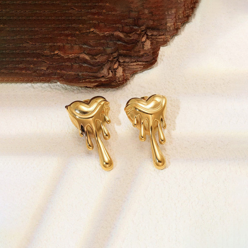Gold-Plated Anti Tarnish Stainless Steel Quirky Drop Earrings