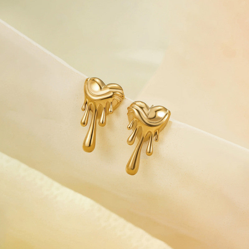 Gold-Plated Anti Tarnish Stainless Steel Quirky Drop Earrings