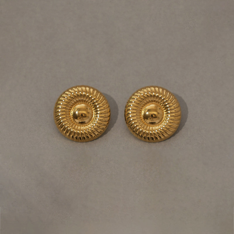 Gold-Plated Anti Tarnish Stainless Steel Contemporary Stud Earrings