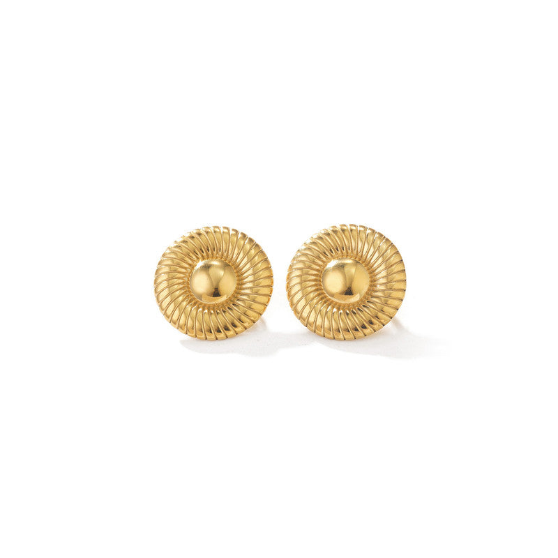 Gold-Plated Anti Tarnish Stainless Steel Contemporary Stud Earrings