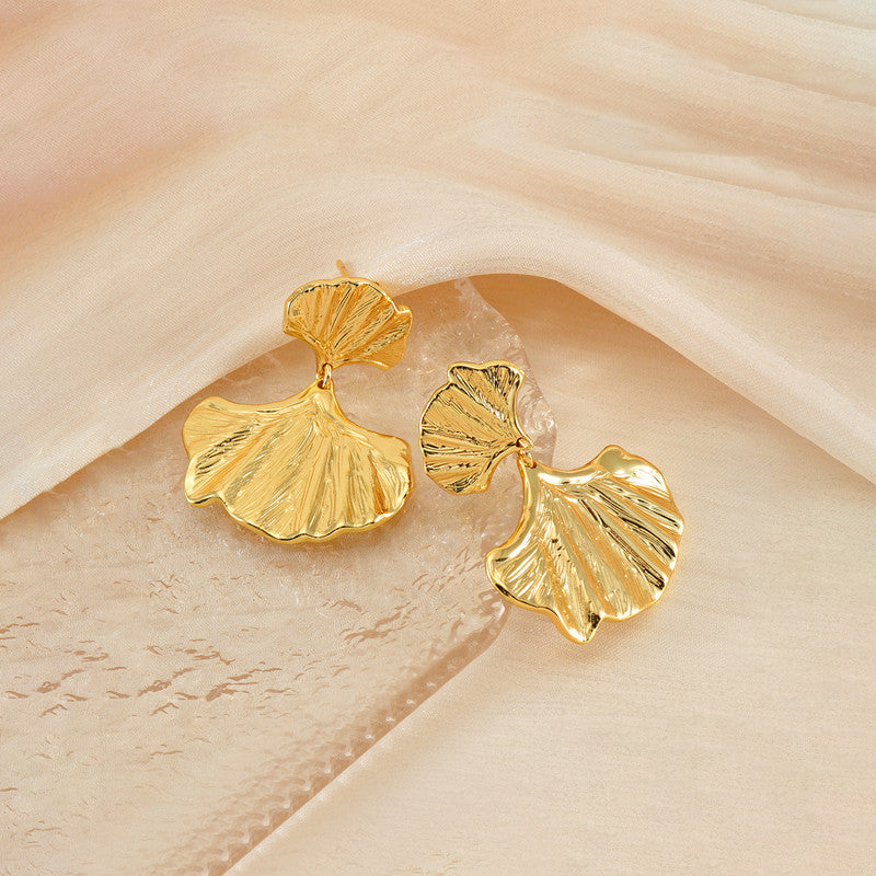 Gold-Plated Anti Tarnish Stainless Steel Quirky Drop Earrings