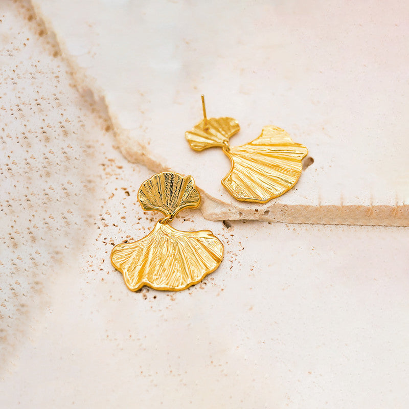 Gold-Plated Anti Tarnish Stainless Steel Quirky Drop Earrings
