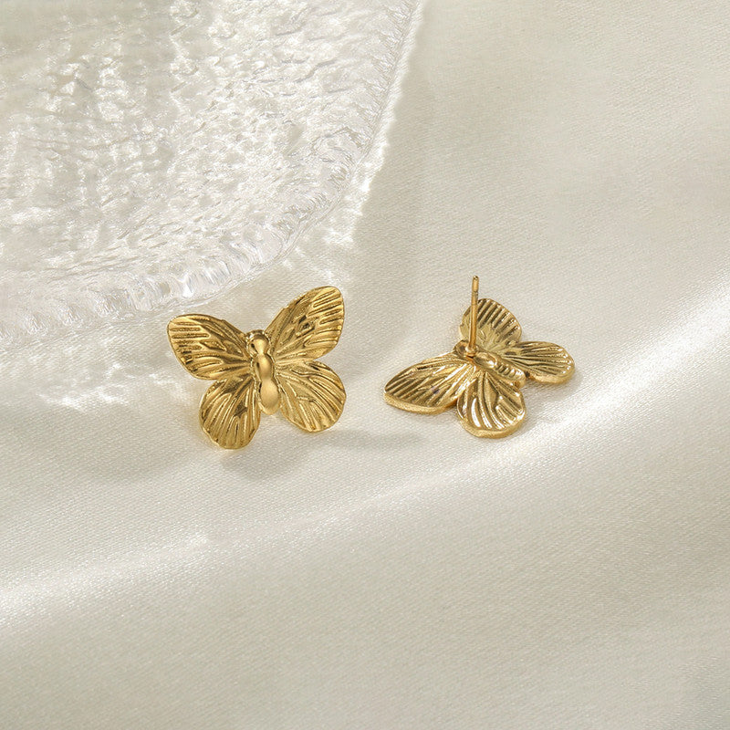 Gold Plated Anti Tarnish Butterfly Themed Earrings For Girls Women