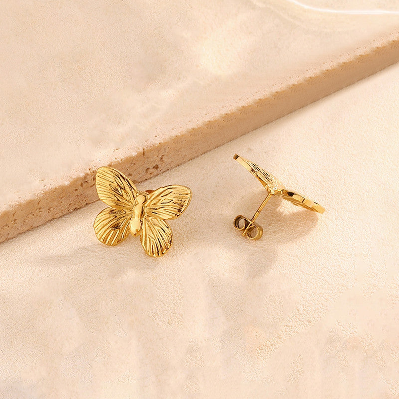 Gold Plated Anti Tarnish Butterfly Themed Earrings For Girls Women