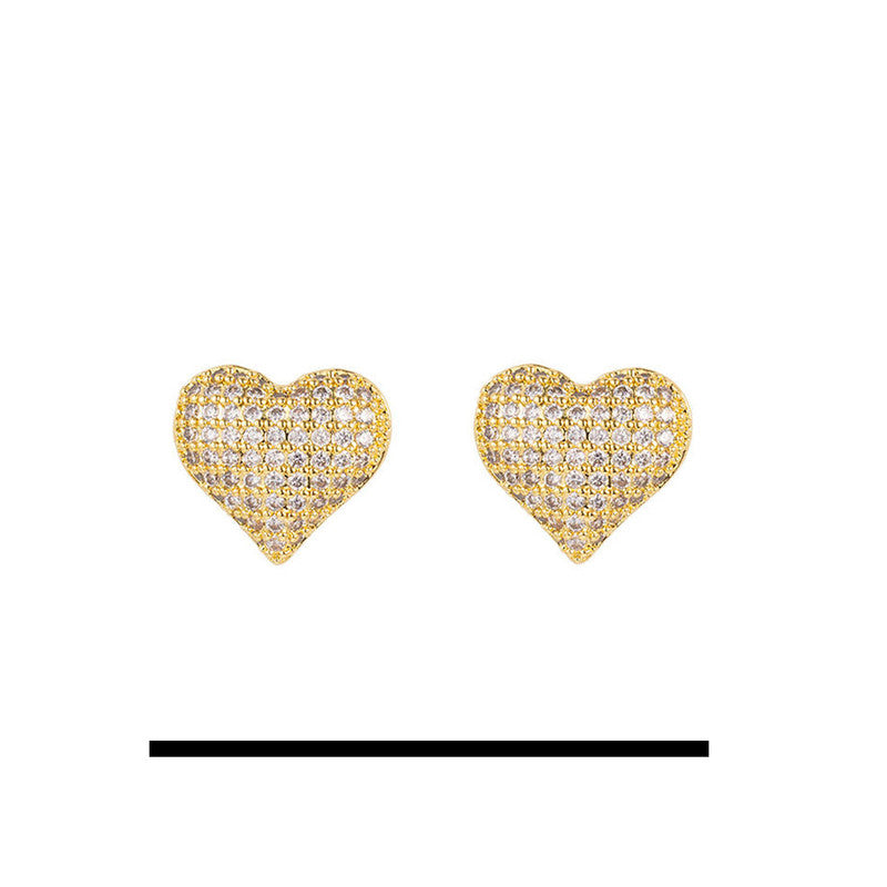 Gold Plated Anti Tarnish Heart Themed Earrings For Girls Women