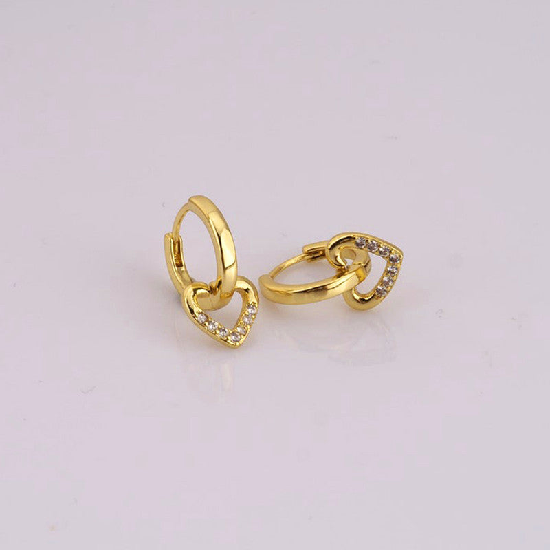 Gold Plated Anti Tarnish Heart Themed Earrings For Girls Women