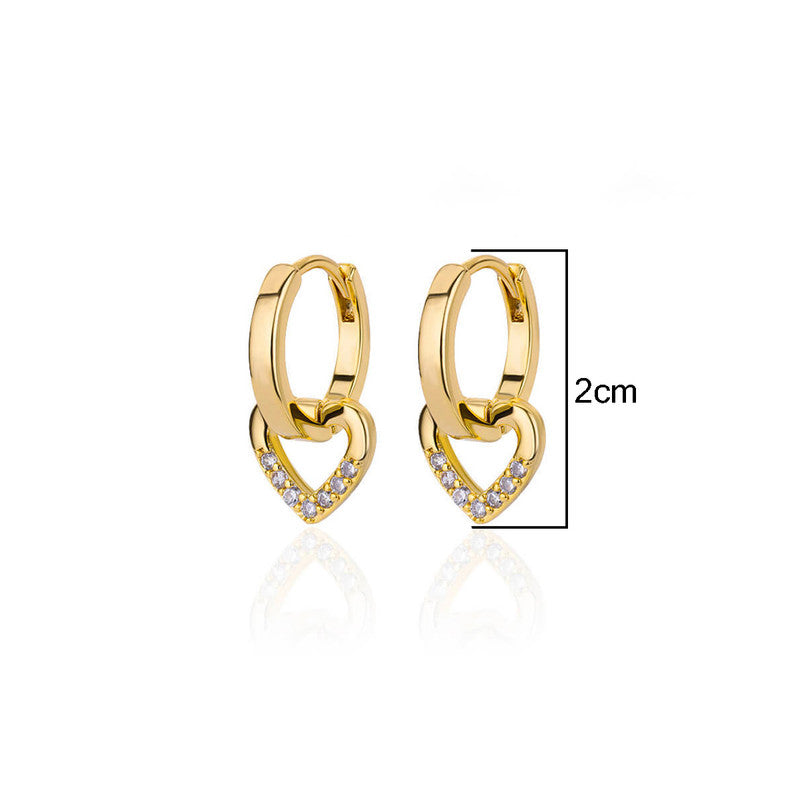 Gold Plated Anti Tarnish Heart Themed Earrings For Girls Women
