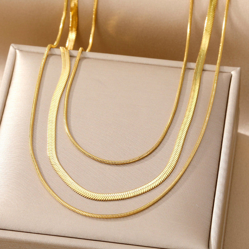 Gold-Plated Anti Tarnish Chain Layered Necklace