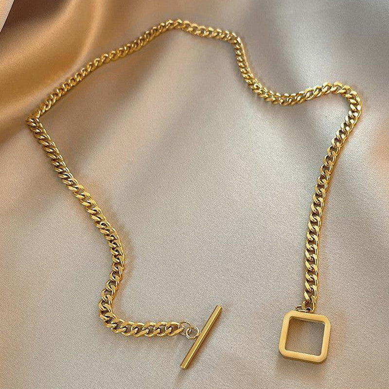 Gold Plated Stainless Steel Anti Tarnish Geometric Necklace For Women