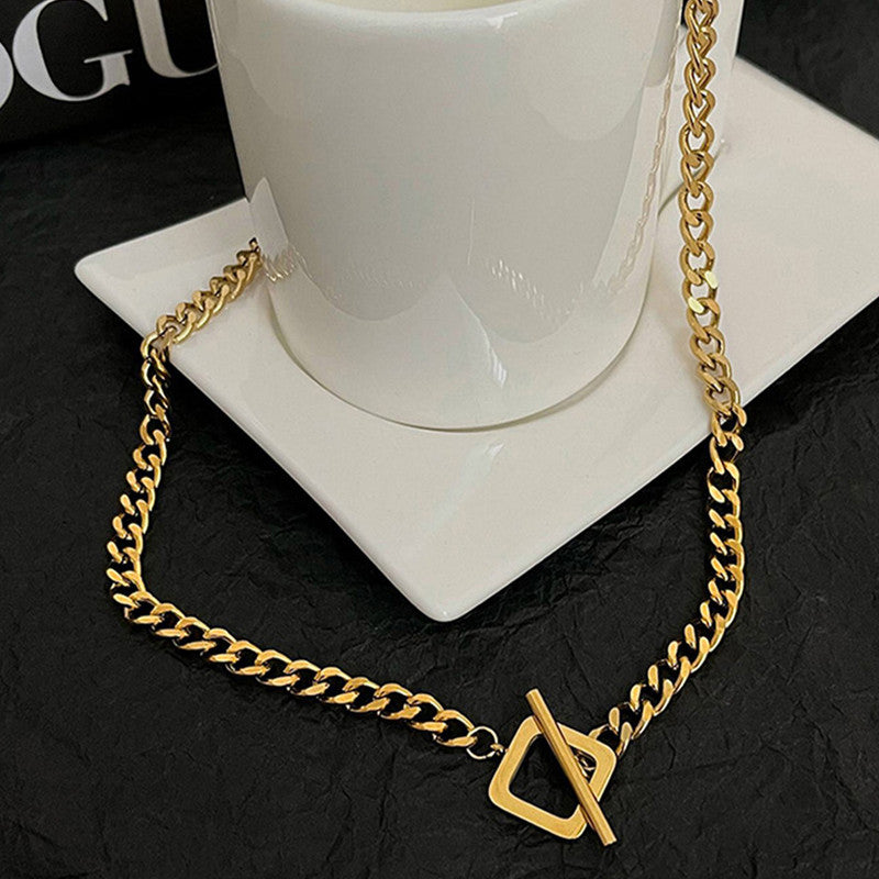 Gold Plated Stainless Steel Anti Tarnish Geometric Necklace For Women