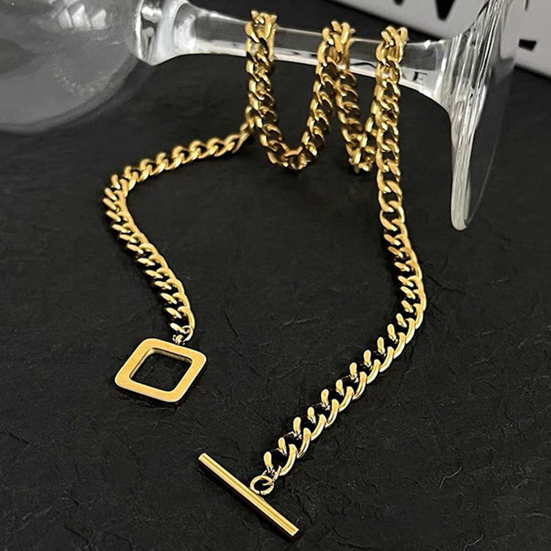 Gold Plated Stainless Steel Anti Tarnish Geometric Necklace For Women