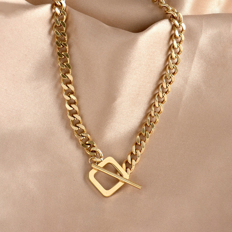 Gold Plated Stainless Steel Anti Tarnish Geometric Necklace For Women
