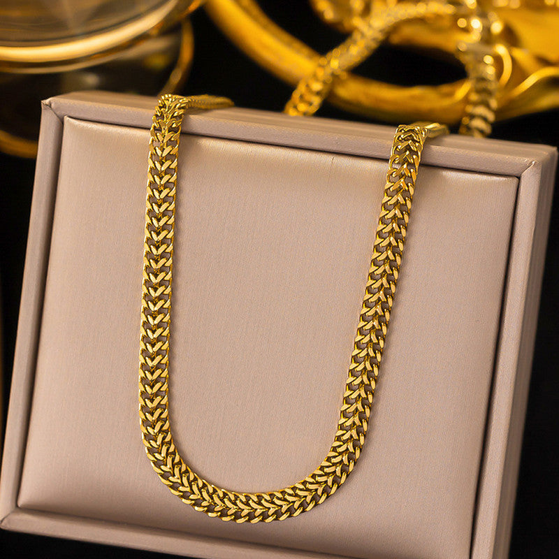 Gold Plated Stainless Steel Anti Tarnish Infinity Chain Necklace For Women