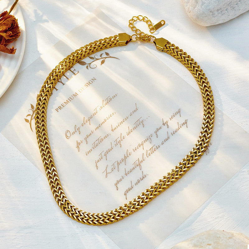 Gold Plated Stainless Steel Anti Tarnish Infinity Chain Necklace For Women