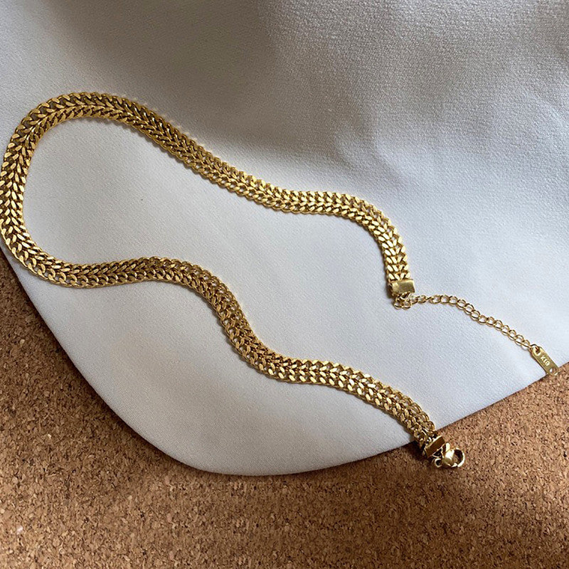 Gold Plated Stainless Steel Anti Tarnish Infinity Chain Necklace For Women