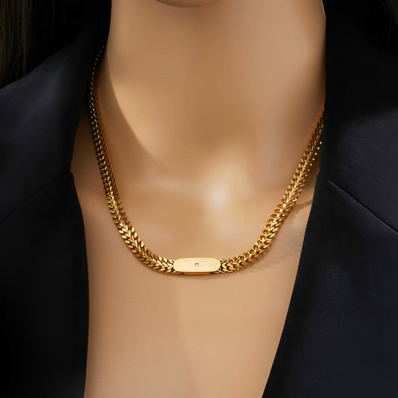 Gold Plated Stainless Steel Anti Tarnish Geometric Necklace