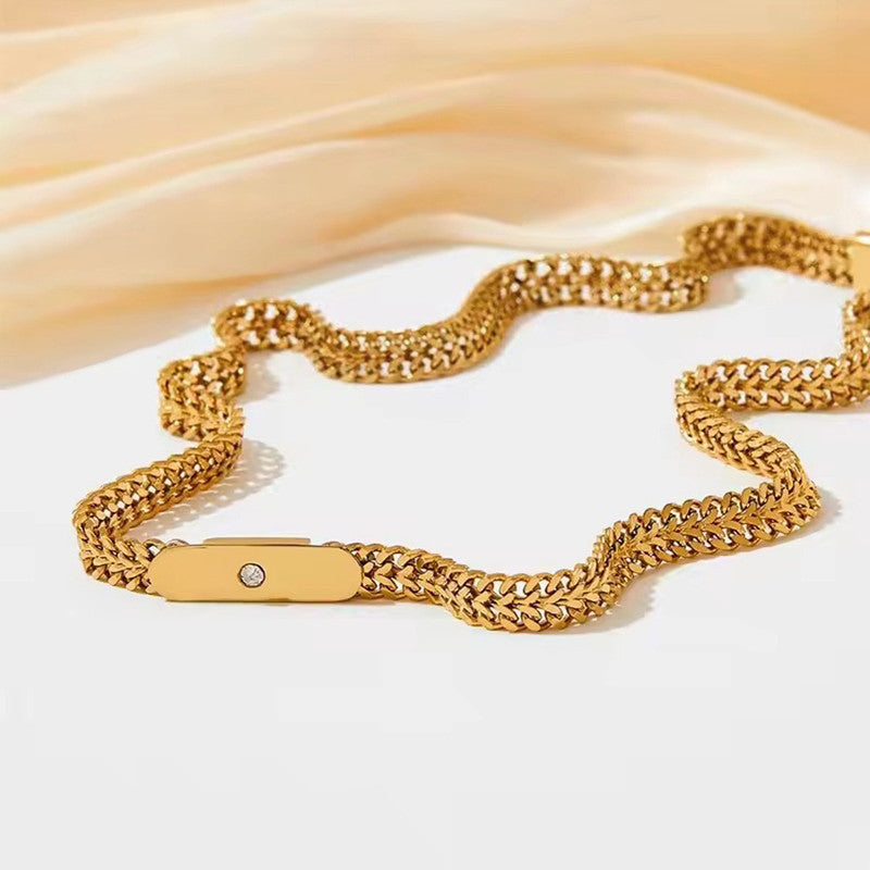 Gold Plated Stainless Steel Anti Tarnish Geometric Necklace