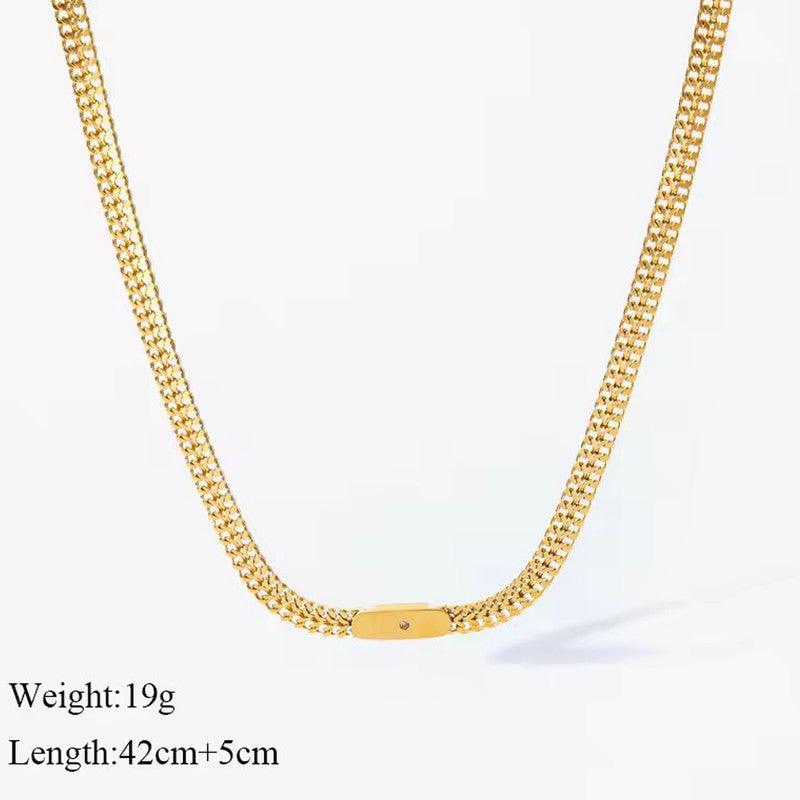 Gold Plated Stainless Steel Anti Tarnish Geometric Necklace