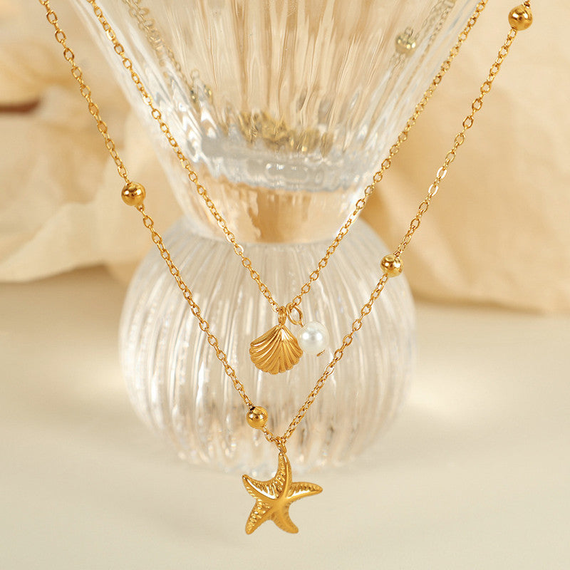 Gold Plated Anti Tarnish Stainless Steel Star Themed Necklace