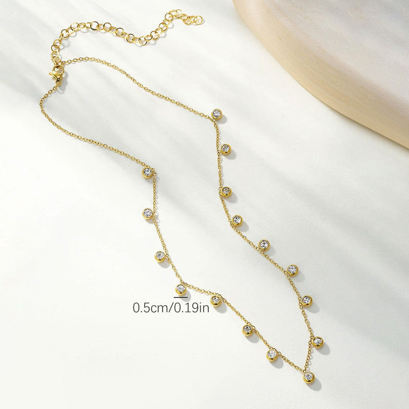 Gold Plated Anti Tarnish Stainless Steel Geometrical Necklace