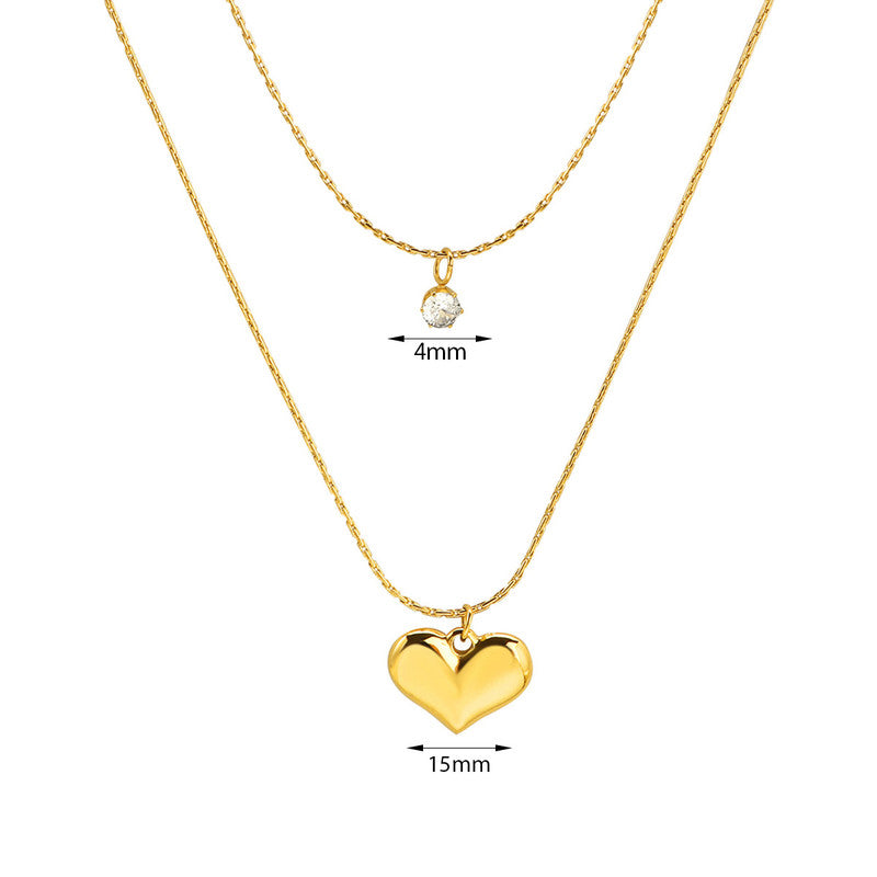 Gold-Plated Anti Tarnish Heart Themed Layered Pendant